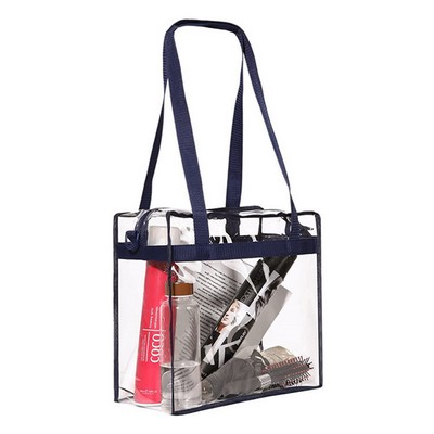 Clear PVC Tote Bag with Zipper Closure