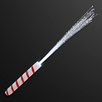 Candy Cane Wand w/ White Sparkle Fibers - BLANK