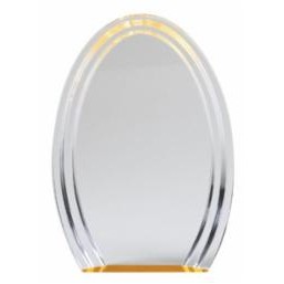 Medium Double Halo Gold Acrylic Oval Award