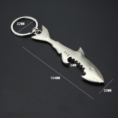 Shark Bottle Beer Opener Keychain Key Ring