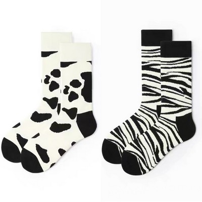 Creative Cow & Zebra Stripe Dress Socks