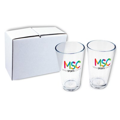 16 Oz. Full Color Digital Pint Glass - Gift Set of 2