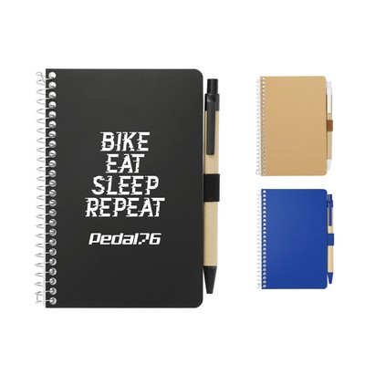 4'' x 6'' FSC® Mix Pocket Spiral Notebook with Pen