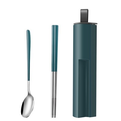 Stainless Steel Cutlery Set with Case & Phone Holder