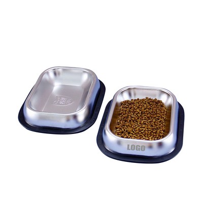 Small Rectangle Metal Pet Food Bowl