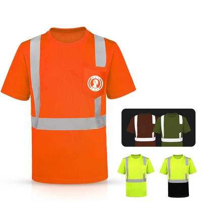 Hi-Vis Class 2 Safety Polo T-Shirt With 2" Reflective Tape