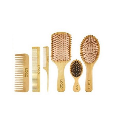 6 in 1 Natural Bamboo Hair Brush