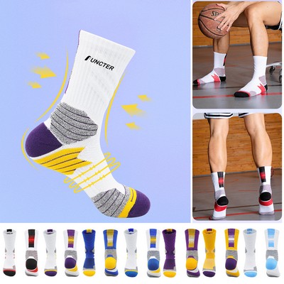 Basketball Sock Color-blocked Mid-calf Length Sport Socks