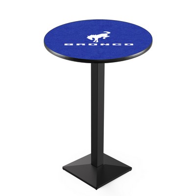 36" Tall, 30" Round Top Pub Table w/Black Finish, Square Base