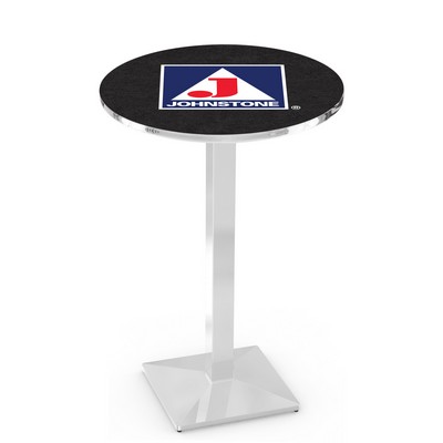 42" Tall, 36" Round Top Pub Table w/Chrome Finish, Square Base