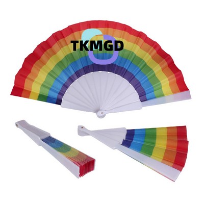 Rainbow Folding Fan