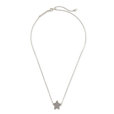 Kendra Scott Jae Star Silver Pendant Necklace in Platinum Drusy