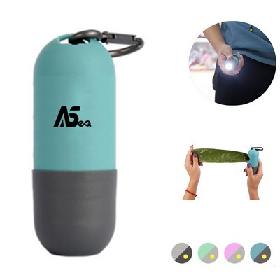 Waste Bag Dispenser with LED Flashlight