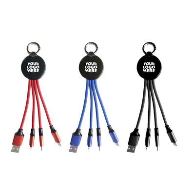 3-in-1 Charging Cable With Light Up Logo