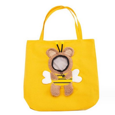 Cute Bee-Shaped Cat Carrier Portable Dog Carrying Tote Big Bag