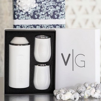 Vinglacé® Wine Bottle Insulator & 2 Glass Gift Set, Laser, Premium