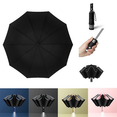 Portable Umbrella with LED Flashlight