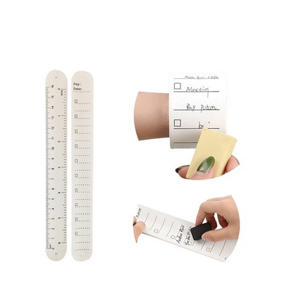 Reusable Silicone Memo Pad Slap Wristbands with Ruler ( L )