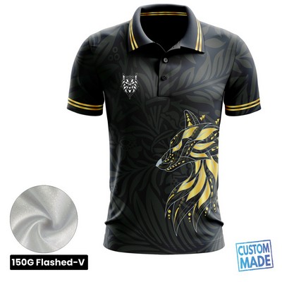 Full Sublimation Performance Short Sleeve Polo - 150G Performance Flashed V - Men's, Women's, Kids'