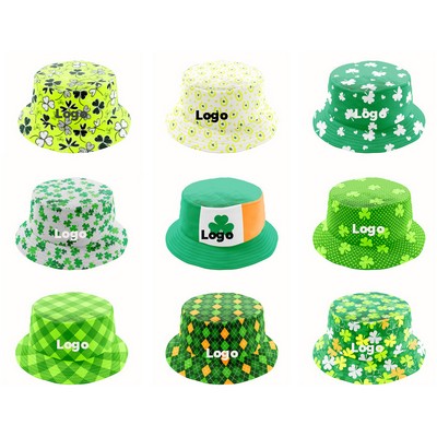 St Patrick's Day Unisex Polyester Lucky Clover Green Shamrock Bucket Hat/Fisherman Hat