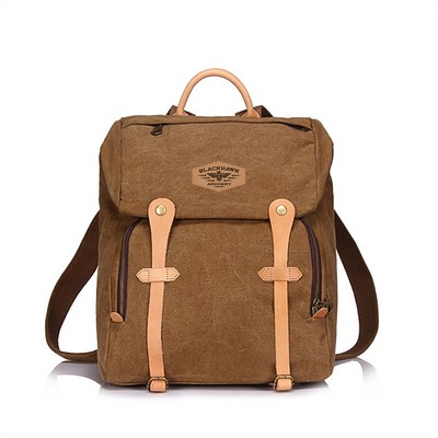 Vintage Waxed Canvas Leather Backpack