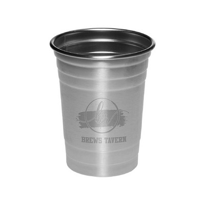 16 oz. Hop Stainless Steel Beer Cup (Laser Engraved)