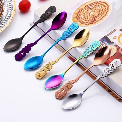 Rose-shaped Stainless Steel Coffee Spoon