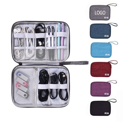 Cationic Oxford Cloth Flat Digital Storage Cosmetic Bag