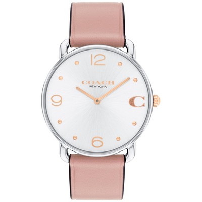 Coach® Ladies Elliot Stainless Steel/Rose Gold Watch w/Blush Pink Leather Strap