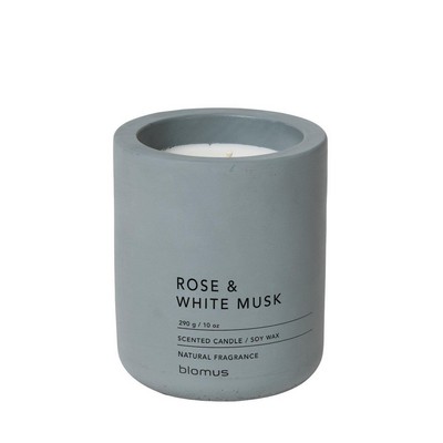 blomus FRAGRA Large Rose & Musk Candle in Concrete Container