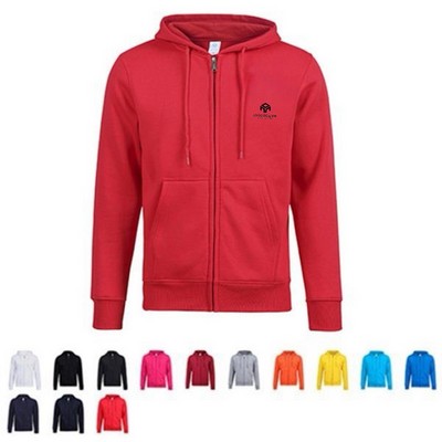 Fleece Zippered Hooded Sweatshirt