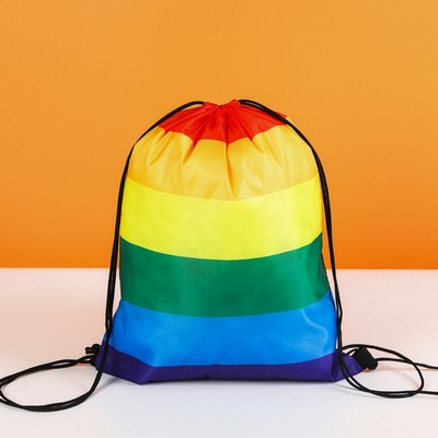 Rainbow Drawstring Backpack Bag