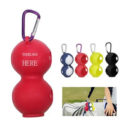 Silicone Golf Ball Holder Bag with Carabiner