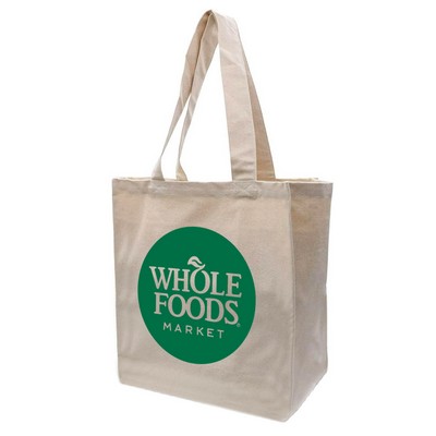 Heavy Duty Premium Zippered 12 Oz. Screen Printed Grocery Tote Bag