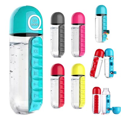 20Oz Water Bottle W/ 7-Day Pill Box