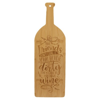 17" x 5 1/4" Bamboo Wine Bottle Cutting Board