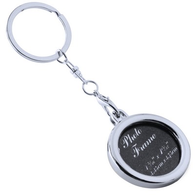 Zinc Alloy Round Mini Frame Keychain