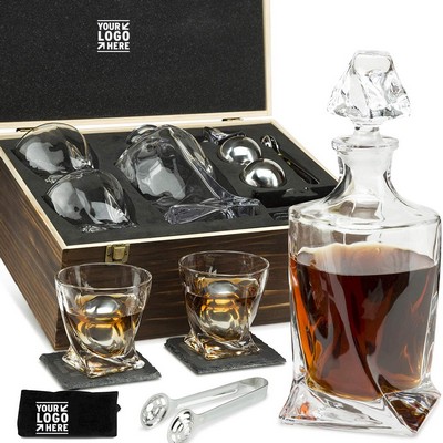 Whiskey Glass & Stones Gift Set Unisex