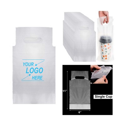 Single Cup Plastic Bag With Handle