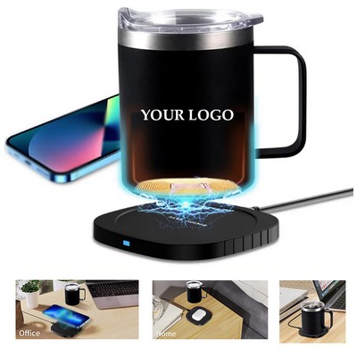 Stainless Steel Coffee Mug With Wireless Phone Charger