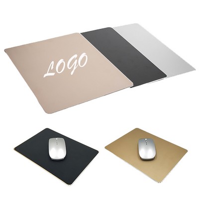 Dual-Sided Aluminum And Pu Leather Mouse Pad