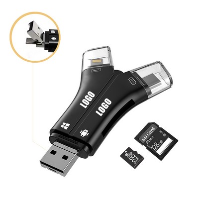 4 in 1 SD Card Reader for IPhone Android