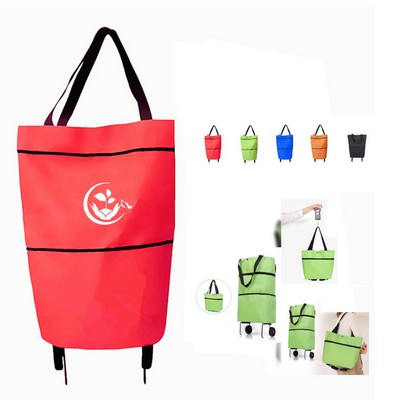 Folding Shopping Bag Cart with Wheels