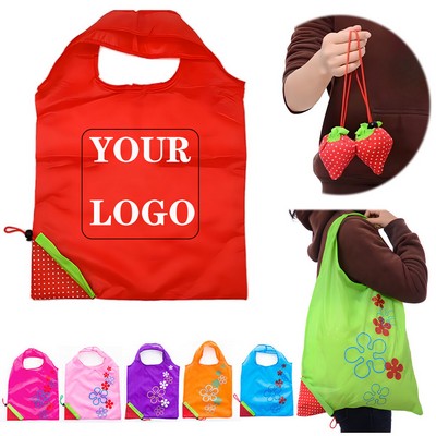 Eco-Friendly Foldable Strawberry Shopping Grocery Tote Bag