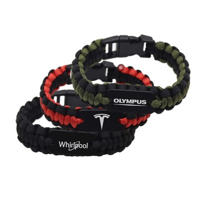 Paracord Bracelet with Metal Plate