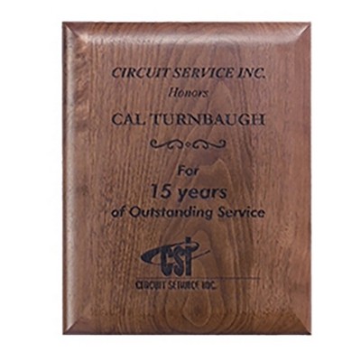 Genuine Walnut Satin Finish Rectangle Plaque, 12"x15"