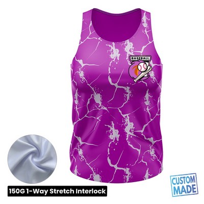 Women's Sublimation Jersey Style Tank Top - 1-Way Stretch Performance Interlock