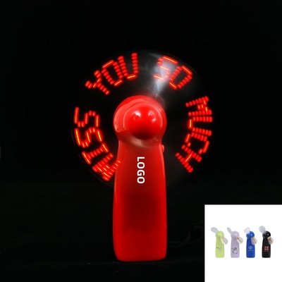 Led Message Flash Handheld Fan