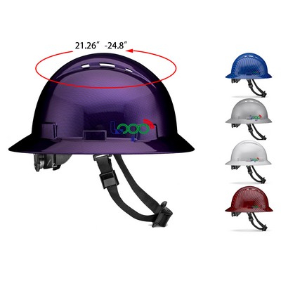 Full Brim Vented Carbon Fiber Design Hard Hat with 6-Point Suspension