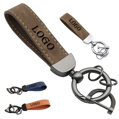 Suede Leather Keychain For Car